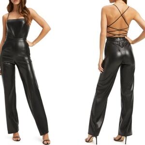 Good American Vacay Faux Leather Jumpsuit